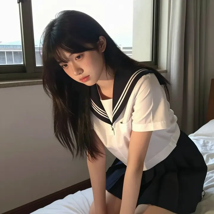 今日份日系校服少女主題圖片 0854，杰作，最佳画质，极致细节，照片级写实 , 柔光角色人像风格