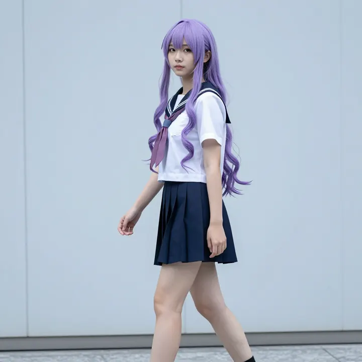 紫发学姐的日常主题图片 0885，杰作，最佳画质，极致细节，照片级写实 , 柔光角色人像风格