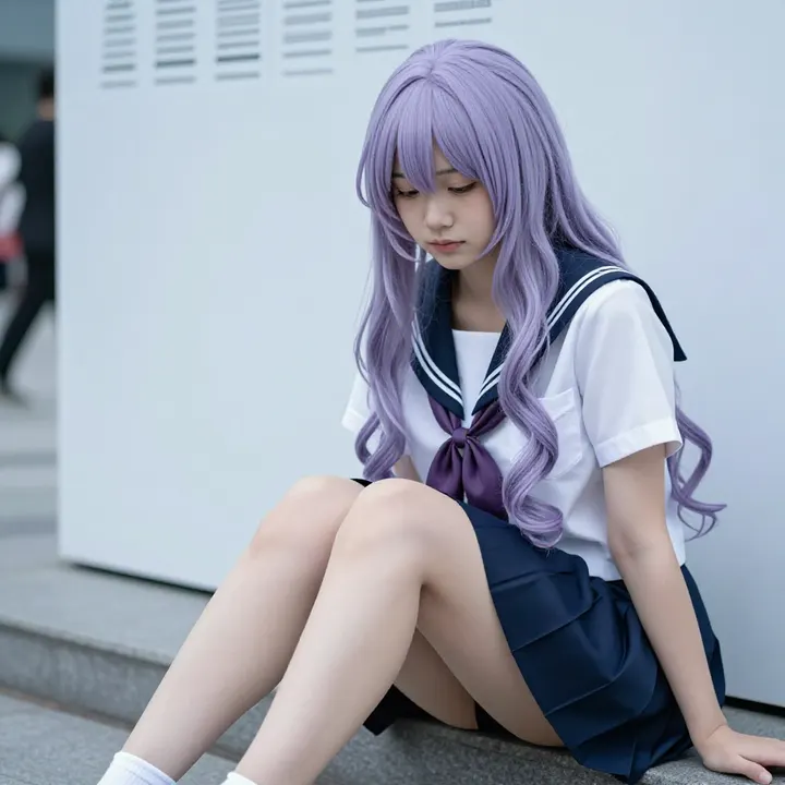 紫发学姐的日常主題圖片 0886，杰作，最佳画质，极致细节，照片级写实 , 柔光角色人像风格