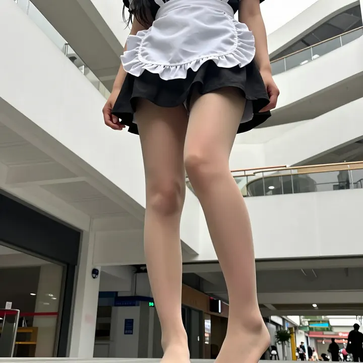 商场偶遇的女仆小姐姐主题图片 0932，杰作，最佳画质，极致细节，照片级写实 , 高还原角色摄影风格