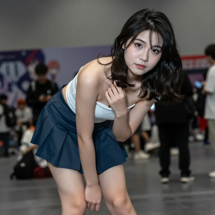 今日份校园少女感主题图片 0954，杰作，最佳画质，极致细节，照片级写实 , 动漫展抓拍风格